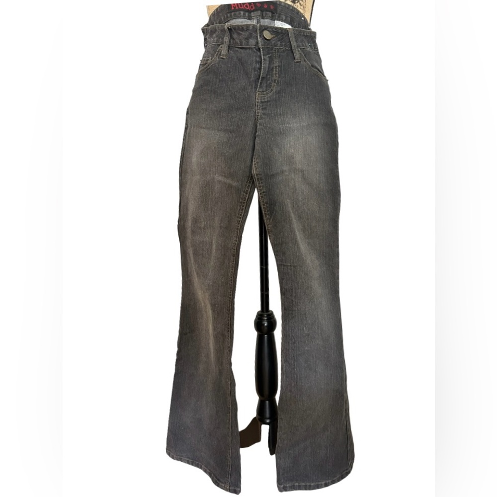 Vintage Y2K Mudd Size 6 Grey Dark Wash Bootcut Jeans